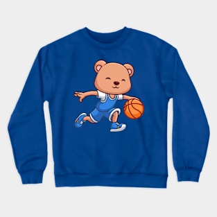 Basketball Bear Cute Cartoon Crewneck Sweatshirt